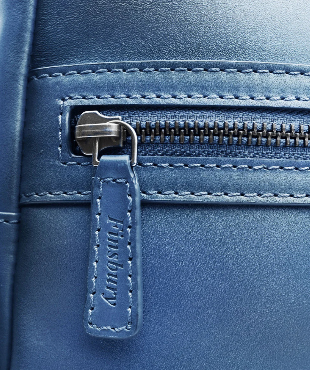 Patinated Blue Leather Backpack