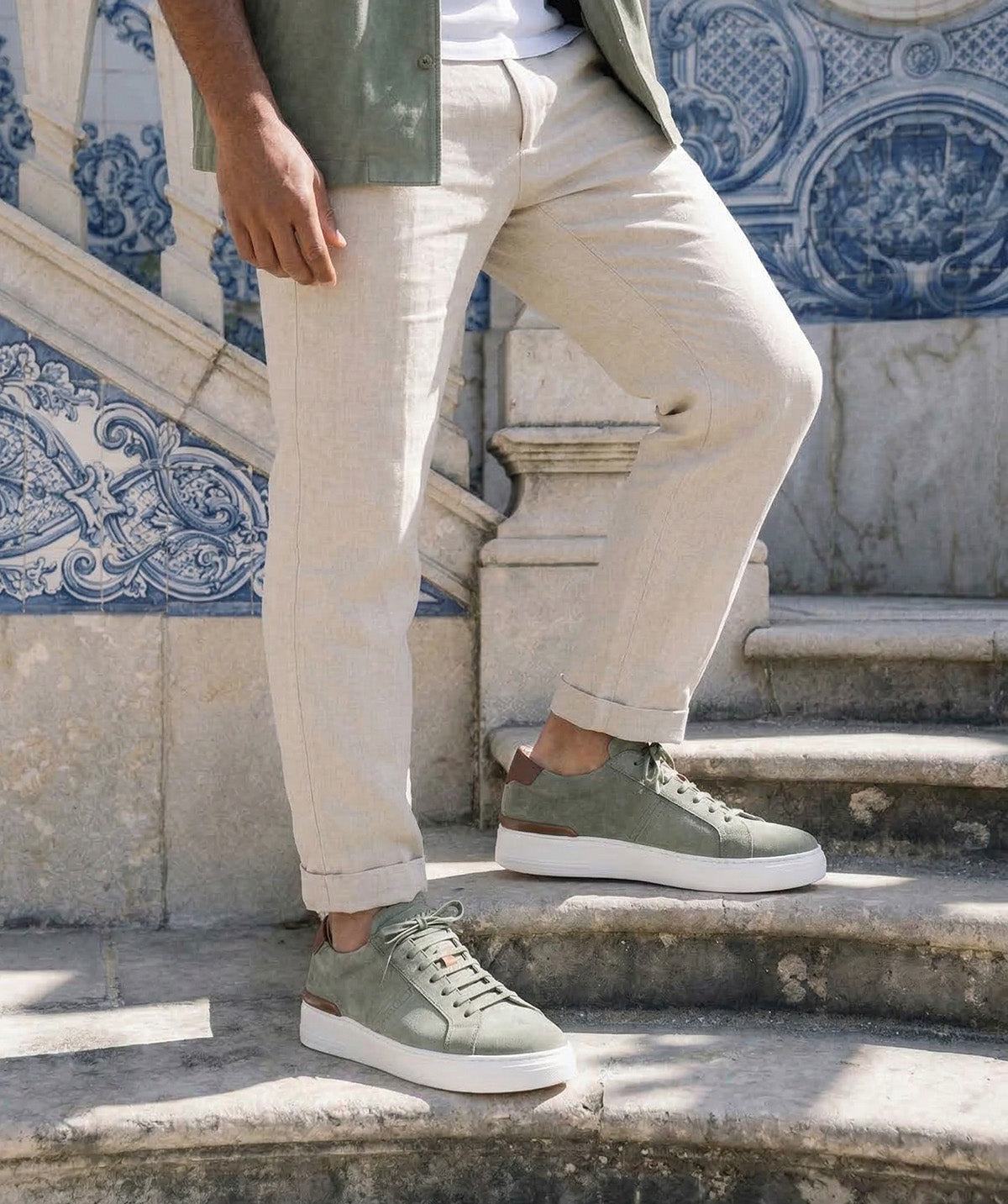 RIVA Almond Suede Sneakers