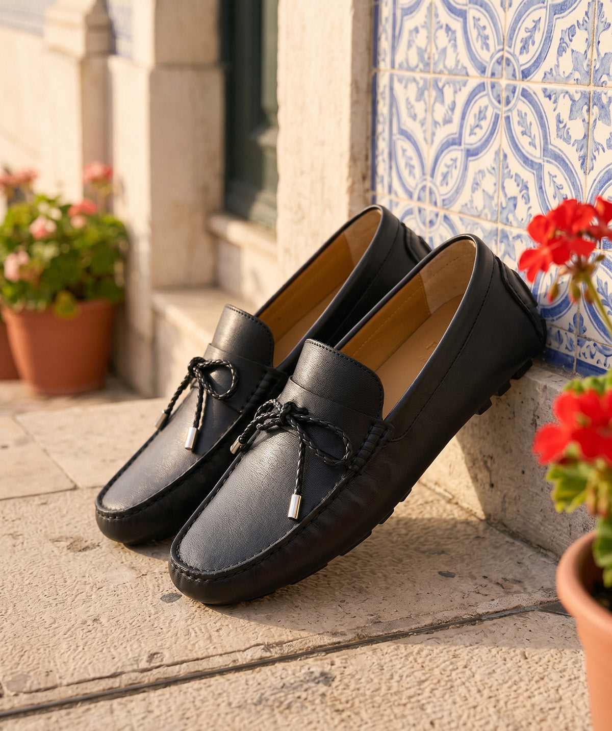 MARBELLA Black Grained Loafer
