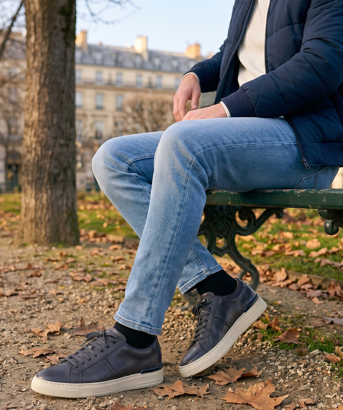 RIVA Patinated Grey Sneakers