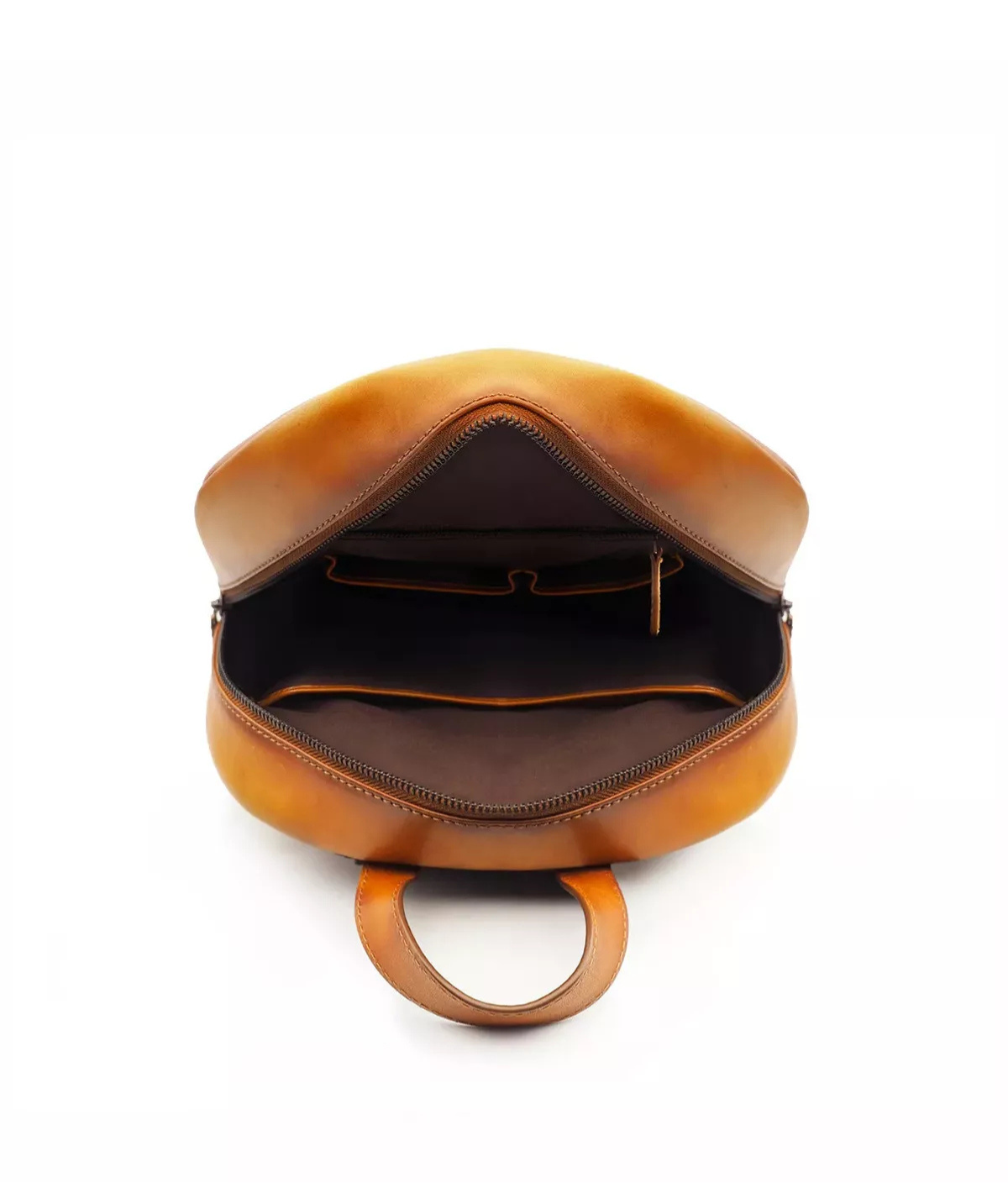 Patinated Gold Leather Backpack