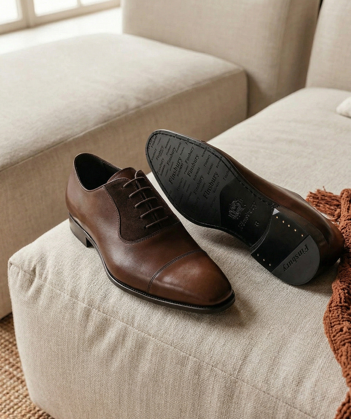 HEATHROW Brown Bi-Material Oxford