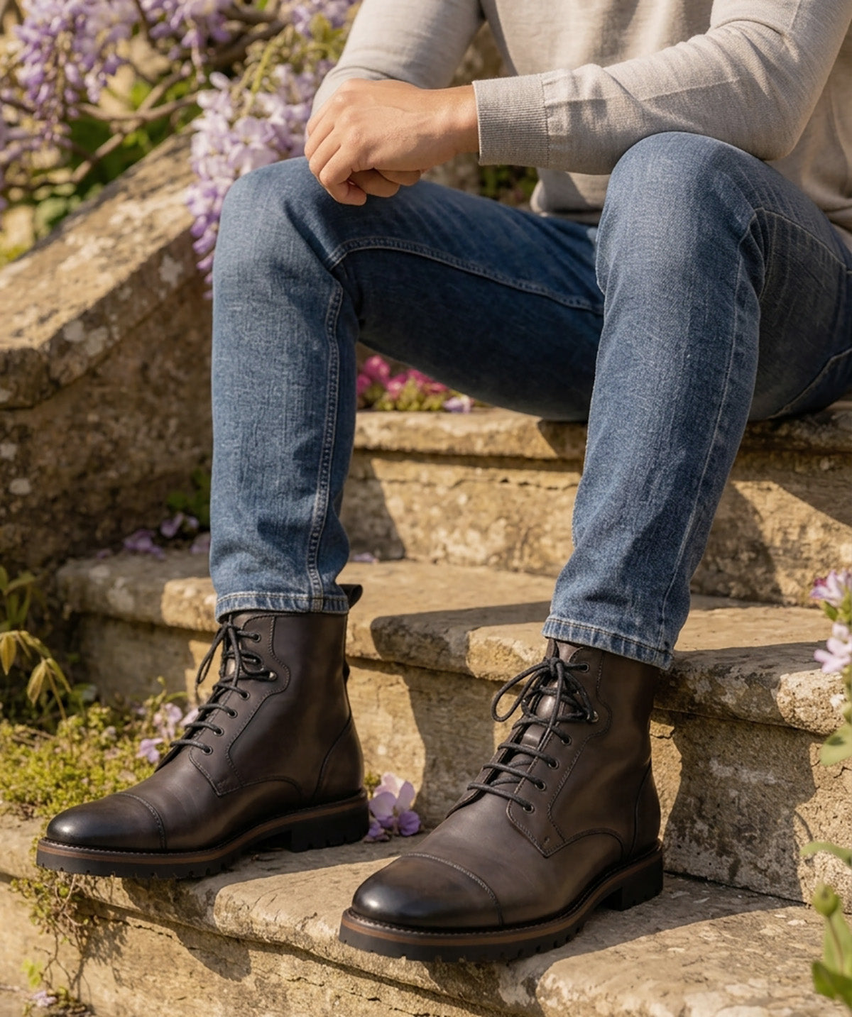 Boots POWELL Grey Patina