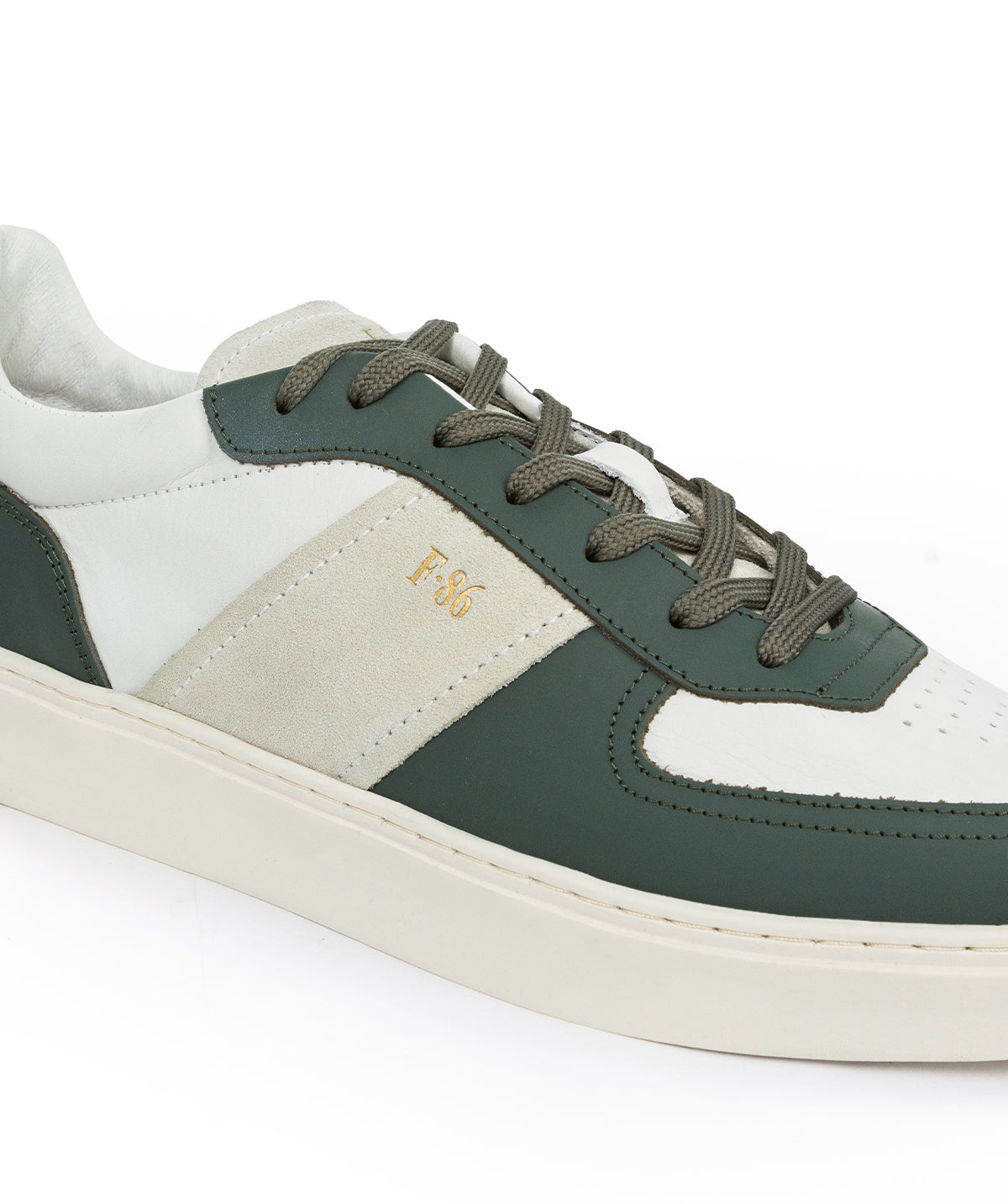 ALEXIS Green and White Sneakers