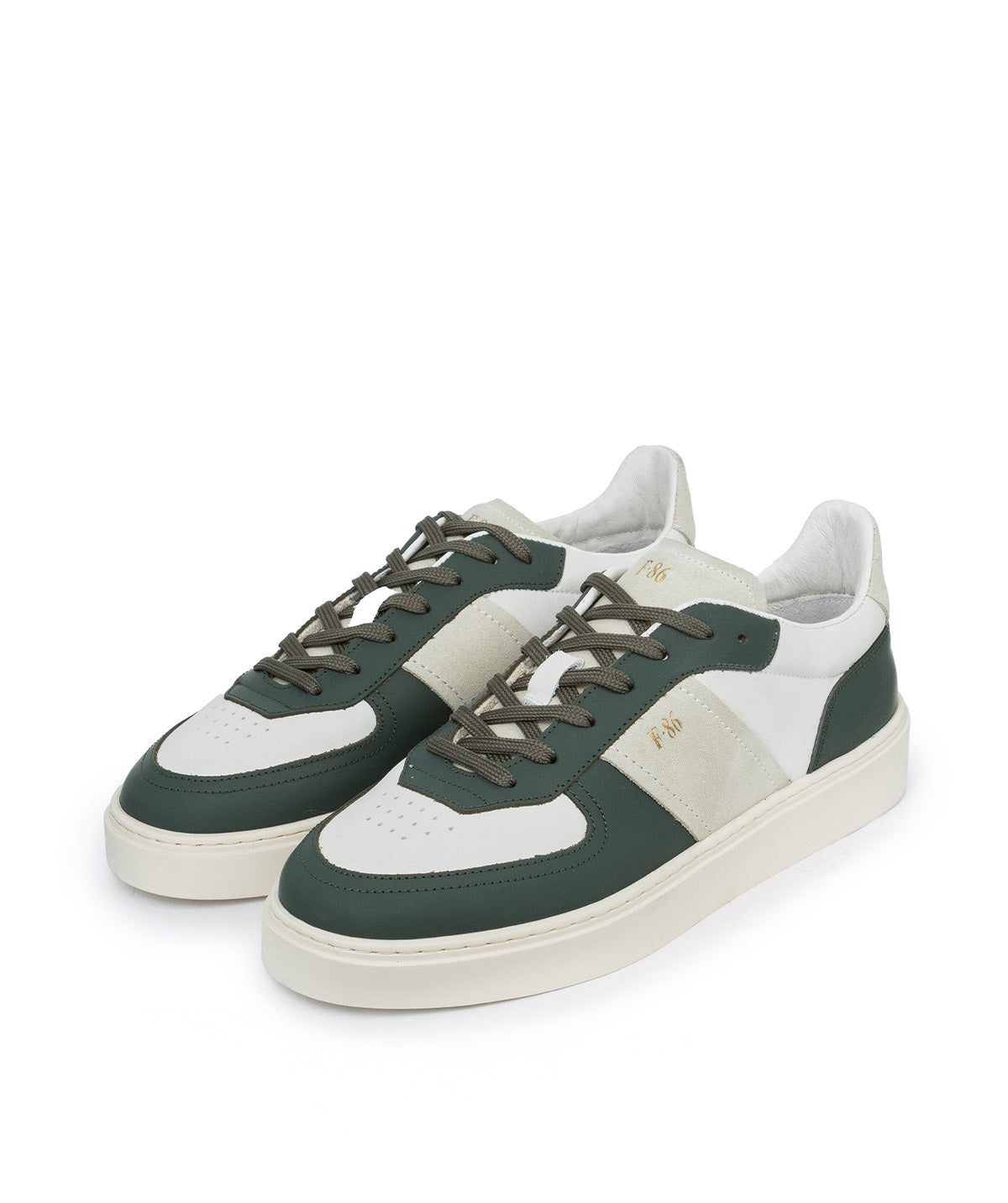 ALEXIS Green and White Sneakers
