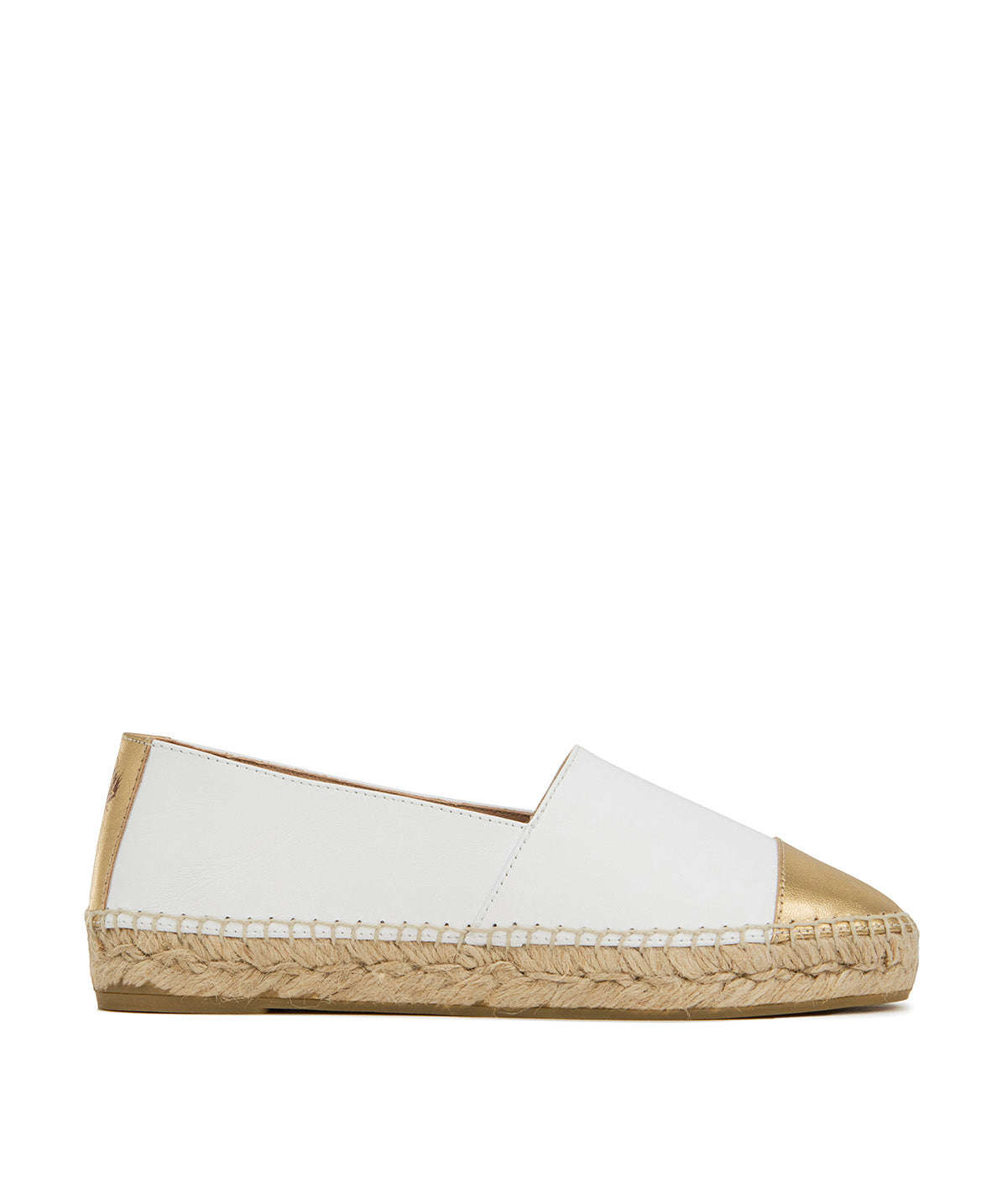 IZIA White and Gold Espadrilles