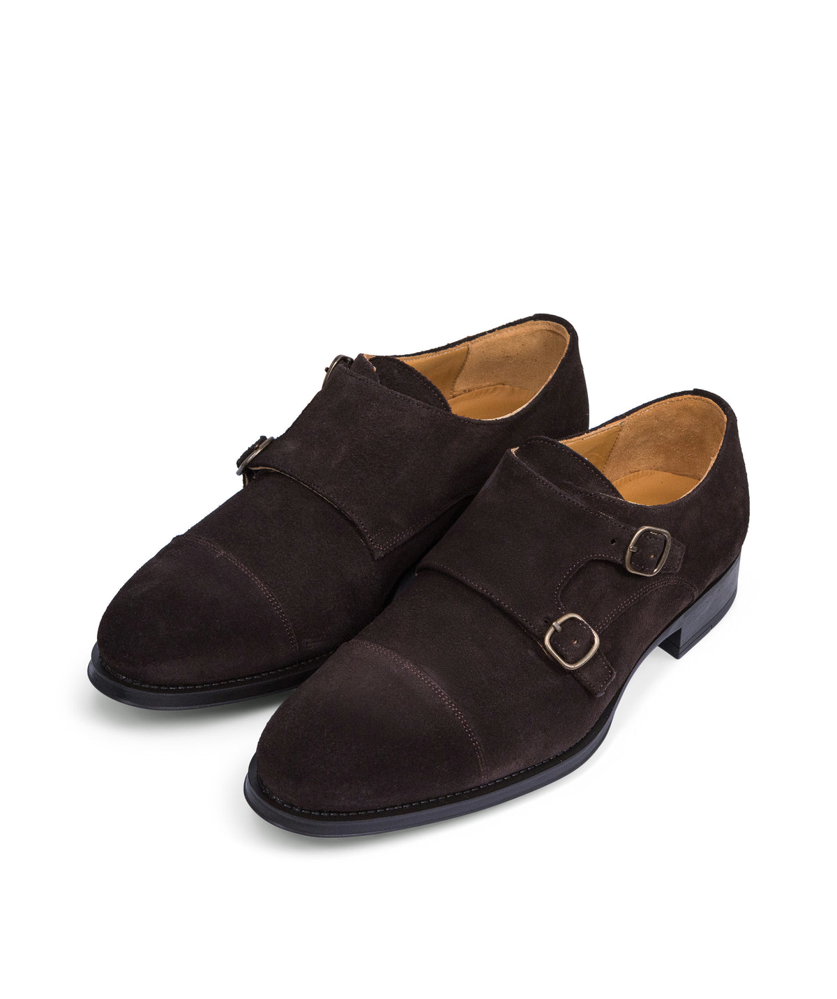 SHELTON Buckle Shoes Suede Brown