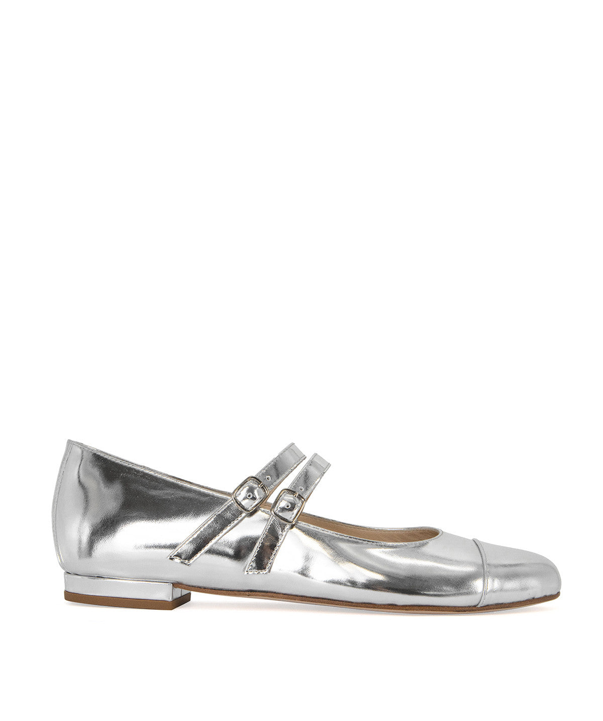 MEREDITH Mirror Silver Ballet Flats