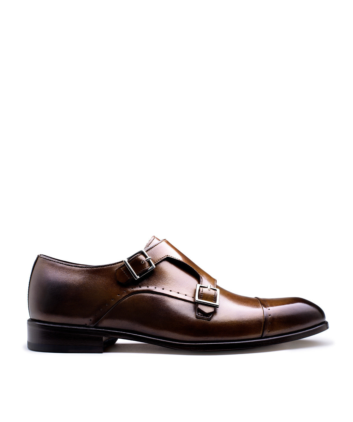 FELICIANO Double Monks Shoes Burnished Brown
