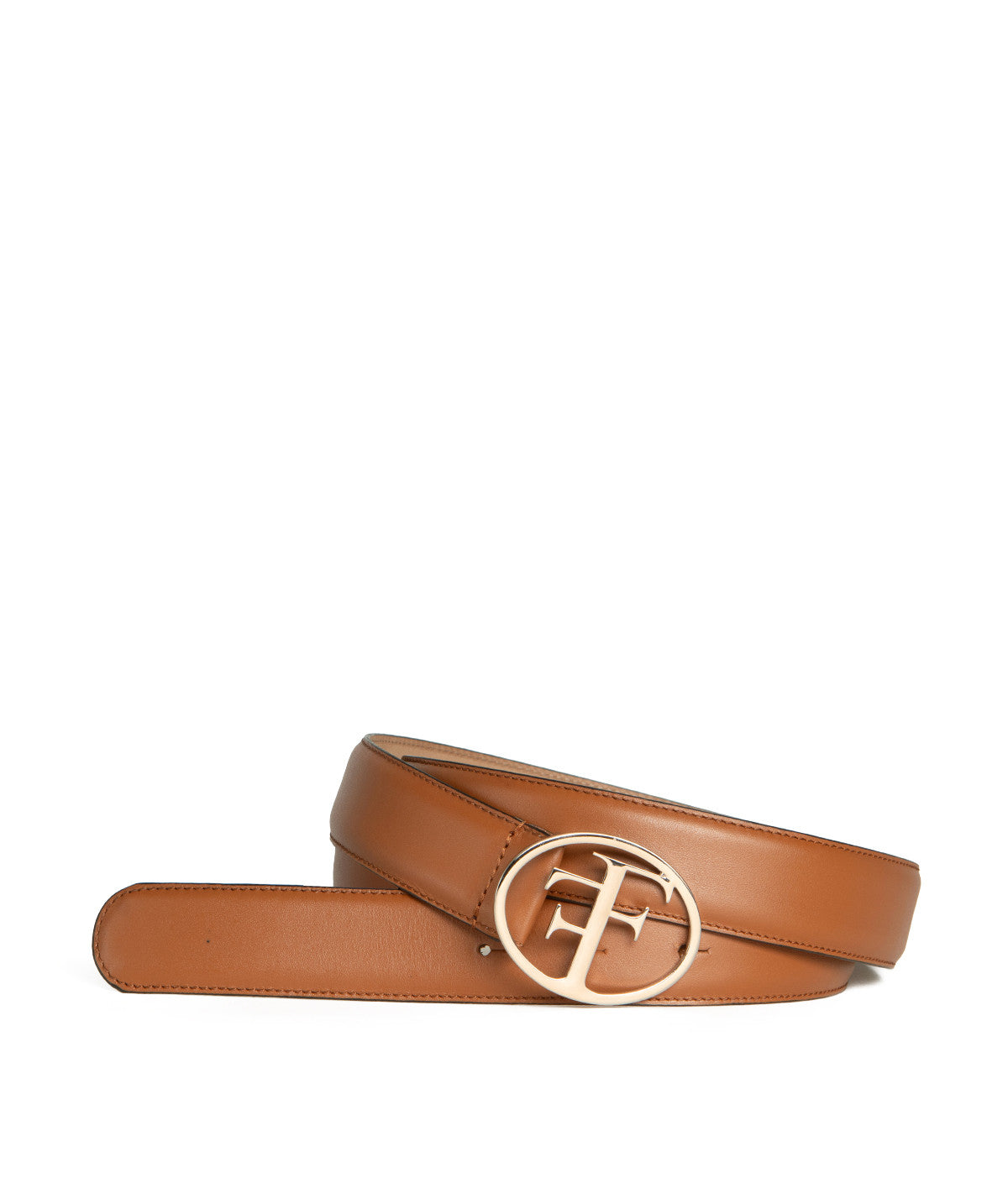 Ceinture PARIS Cognac boucle or