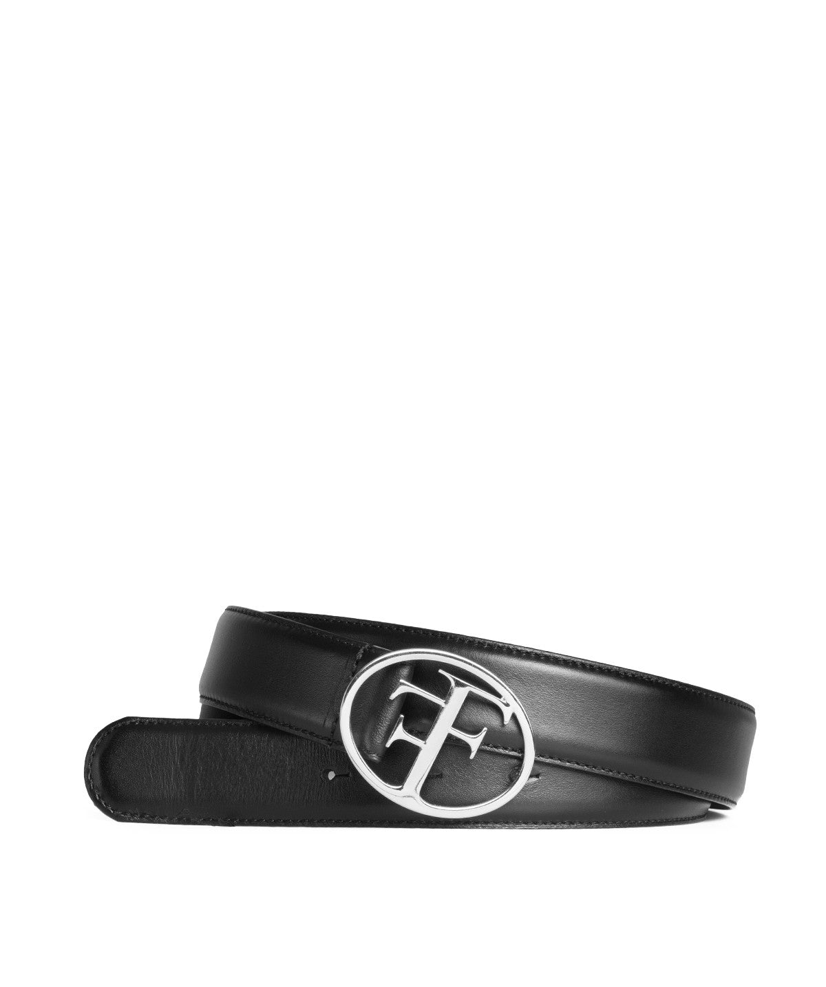 Ceinture PARIS Noir boucle Argent