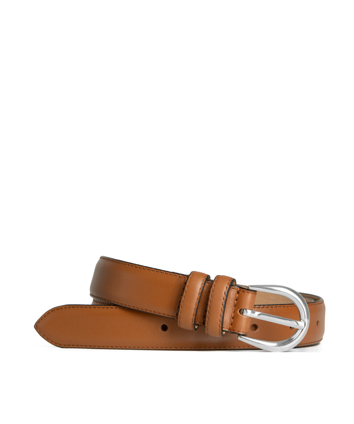 Ceinture ROME Cognac boucle Argent